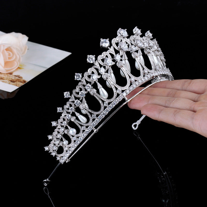 Pearl Tears Zircon Crown Tiara