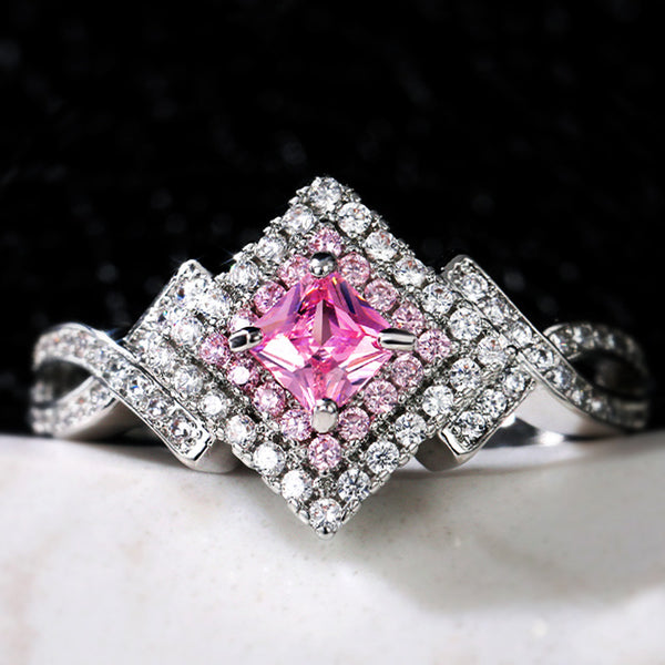 Cross-wound  Diamond Zircon Ring