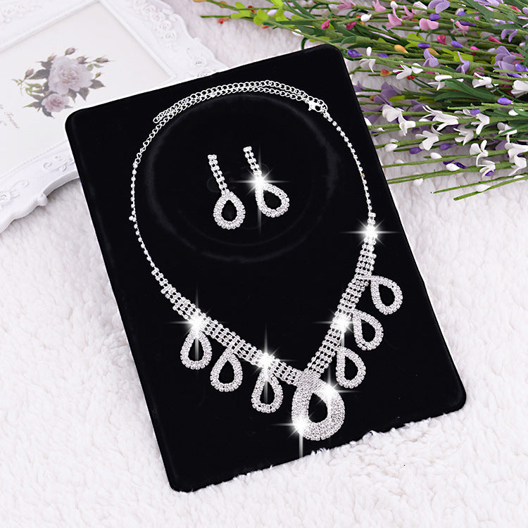 Wedding Dress Accessories Two Piece Bride Jewelry Jewelry Necklace Ear Ring Installation