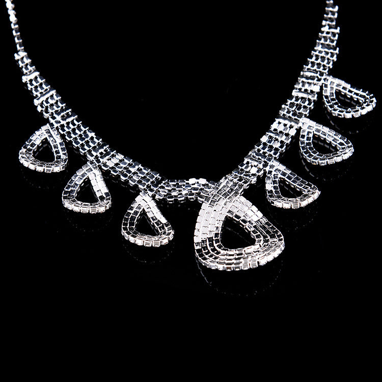 Wedding Dress Accessories Two Piece Bride Jewelry Jewelry Necklace Ear Ring Installation