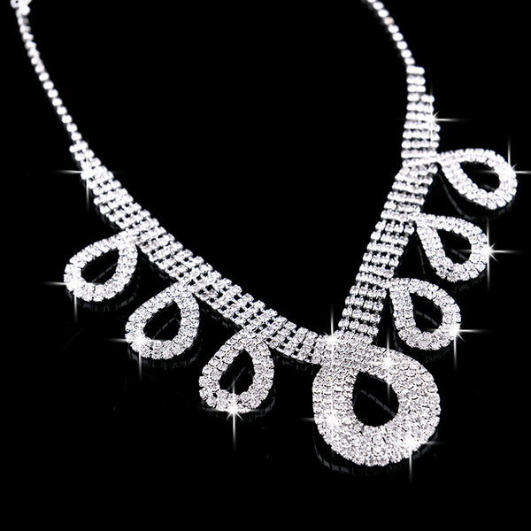 Wedding Dress Accessories Two Piece Bride Jewelry Jewelry Necklace Ear Ring Installation