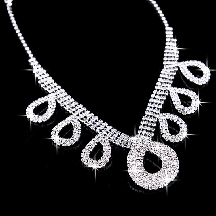 Wedding Dress Accessories Two Piece Bride Jewelry Jewelry Necklace Ear Ring Installation