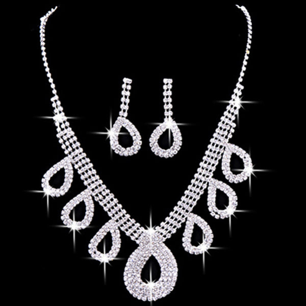 Wedding Dress Accessories Two Piece Bride Jewelry Jewelry Necklace Ear Ring Installation