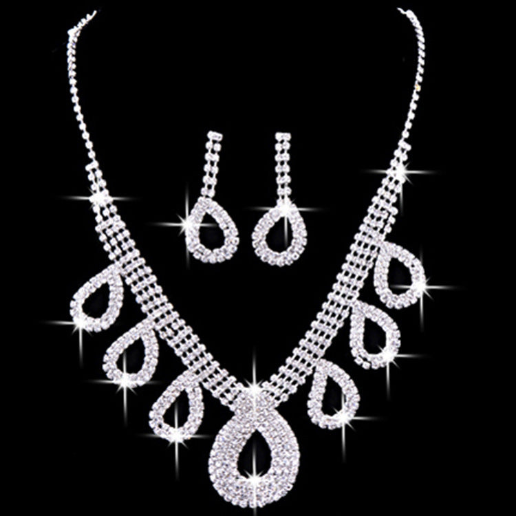 Wedding Dress Accessories Two Piece Bride Jewelry Jewelry Necklace Ear Ring Installation