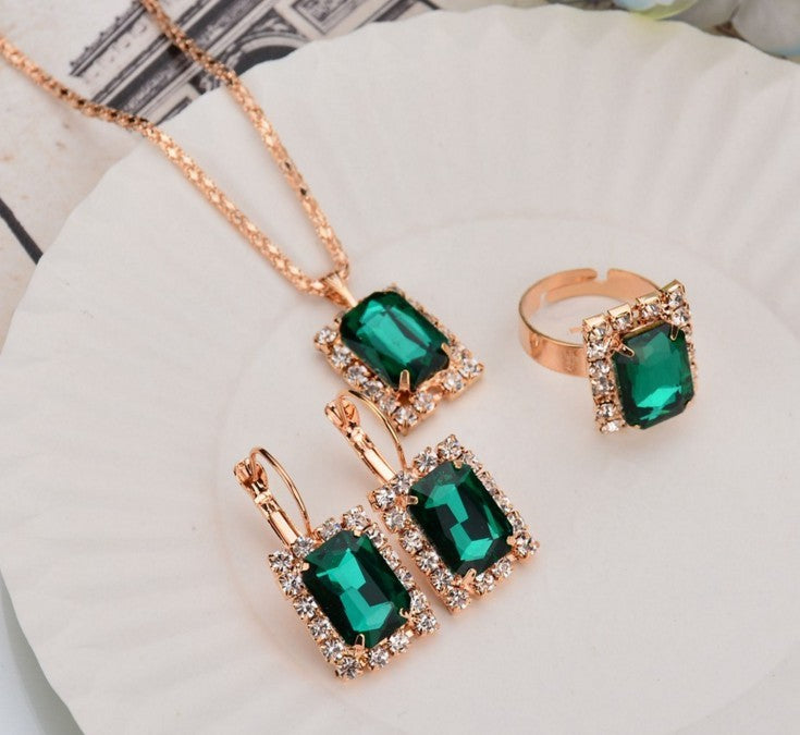 Crystal necklace earrings