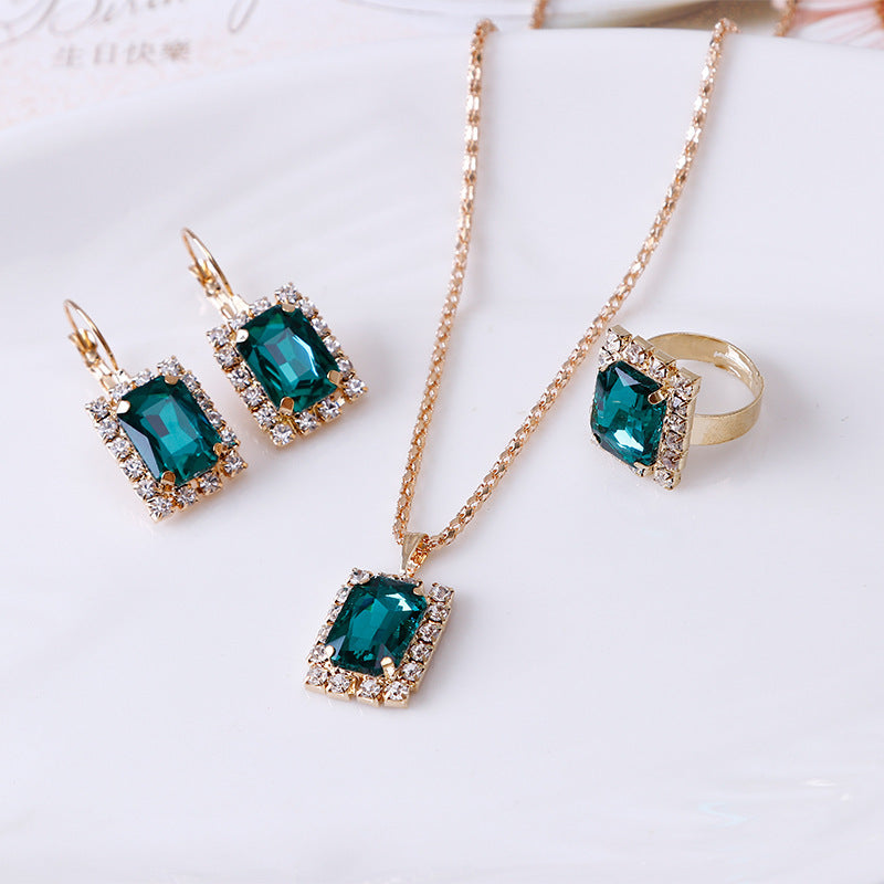 Crystal necklace earrings