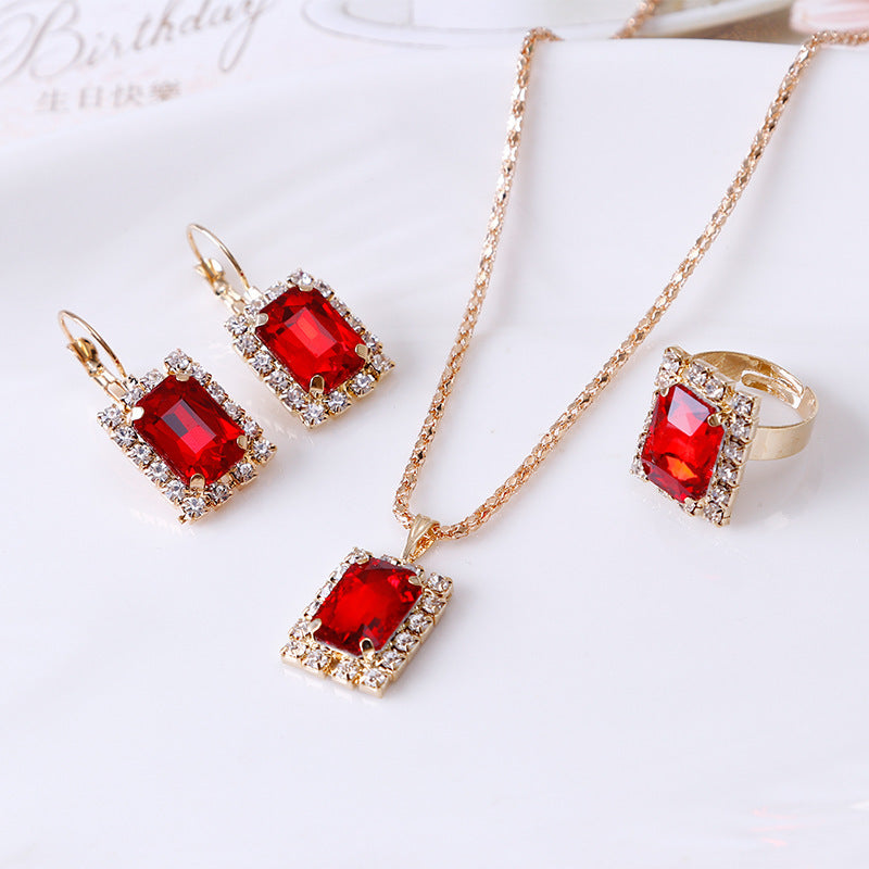 Crystal necklace earrings
