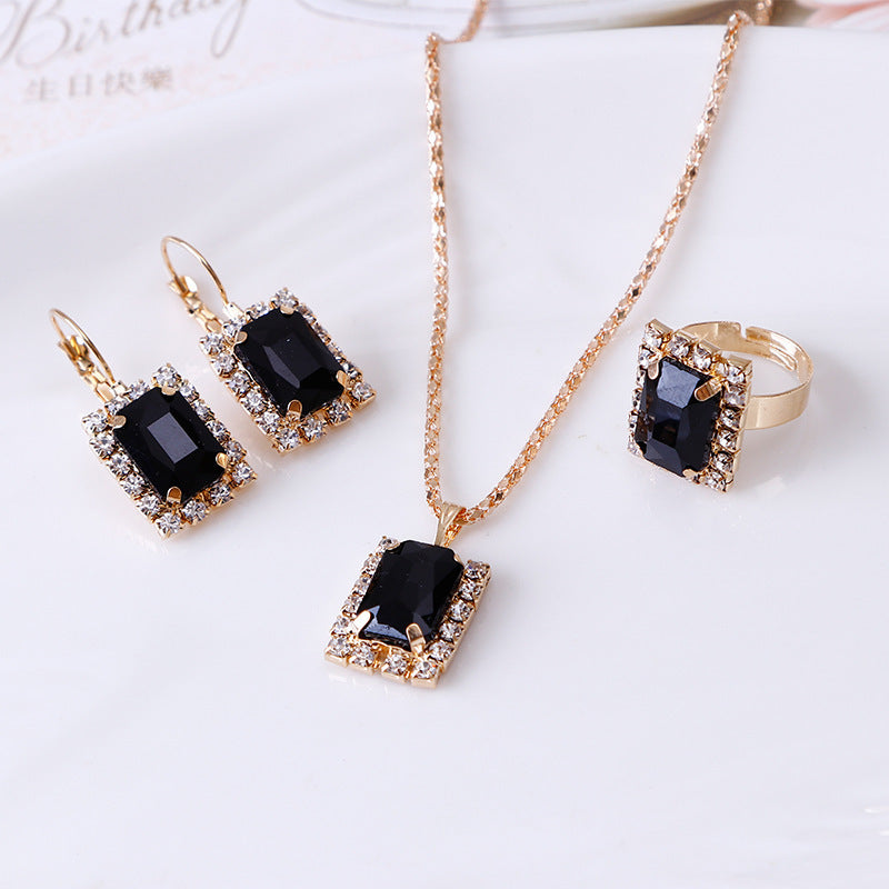 Crystal necklace earrings