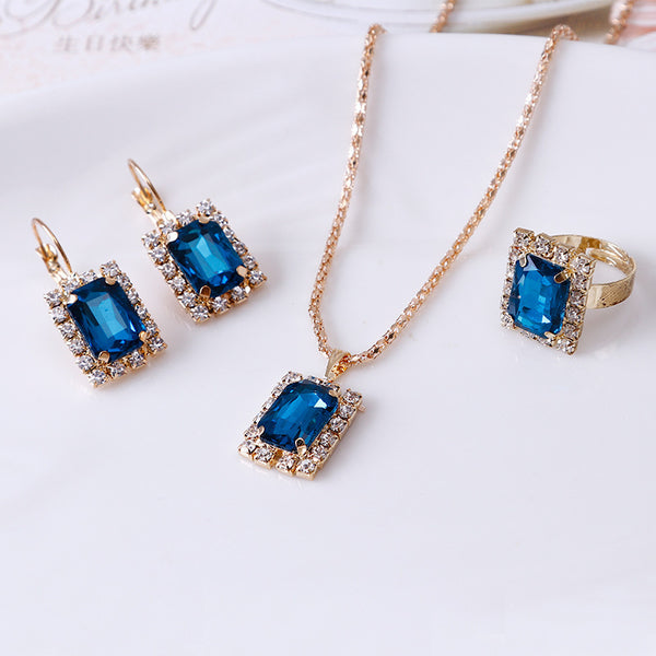 Crystal necklace earrings