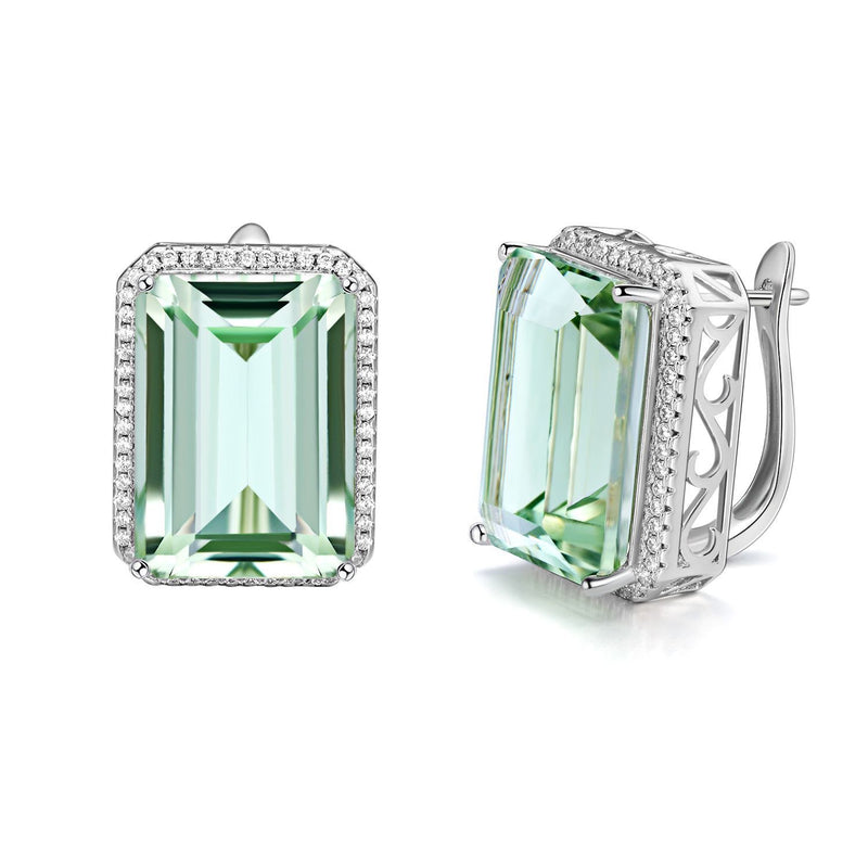 Luxurious Natural Green Crystal Earrings