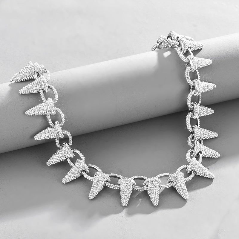Personality Thorn Thorn Full Diamond Cuban Necklace
