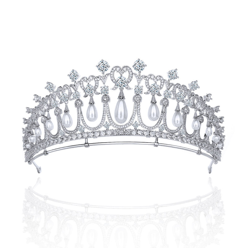 Pearl Tears Zircon Crown Tiara