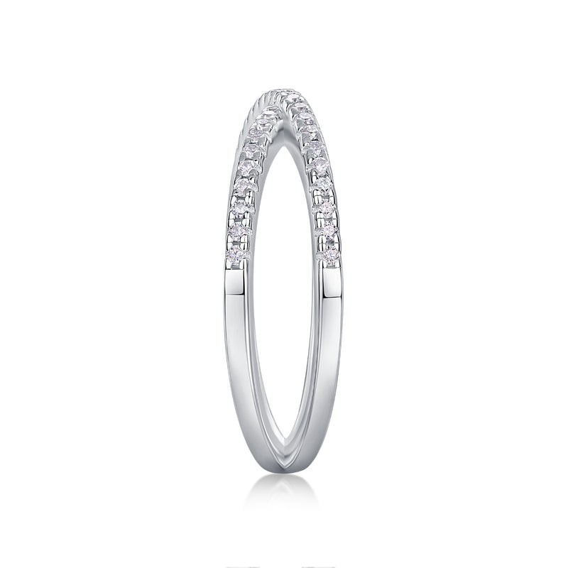 Double Band Diamond Ring Luxury Fashion Set Moissanite Silver Ring