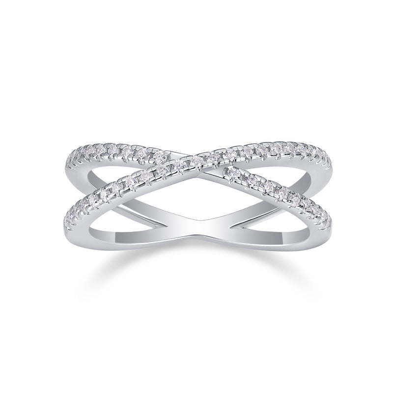 Double Band Diamond Ring Luxury Fashion Set Moissanite Silver Ring