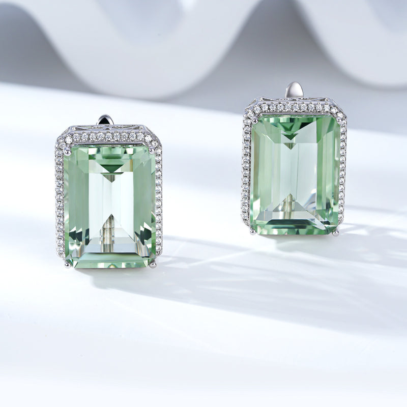 Luxurious Natural Green Crystal Earrings