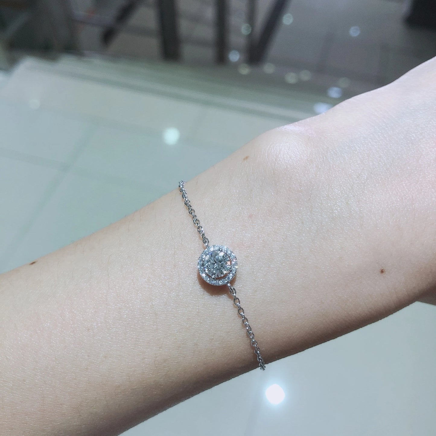 5mm Round Moissanite Adjustable Bracelet