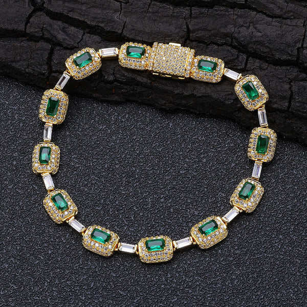European Hip Hop Colorful Gemstone Jewelry Bracelet