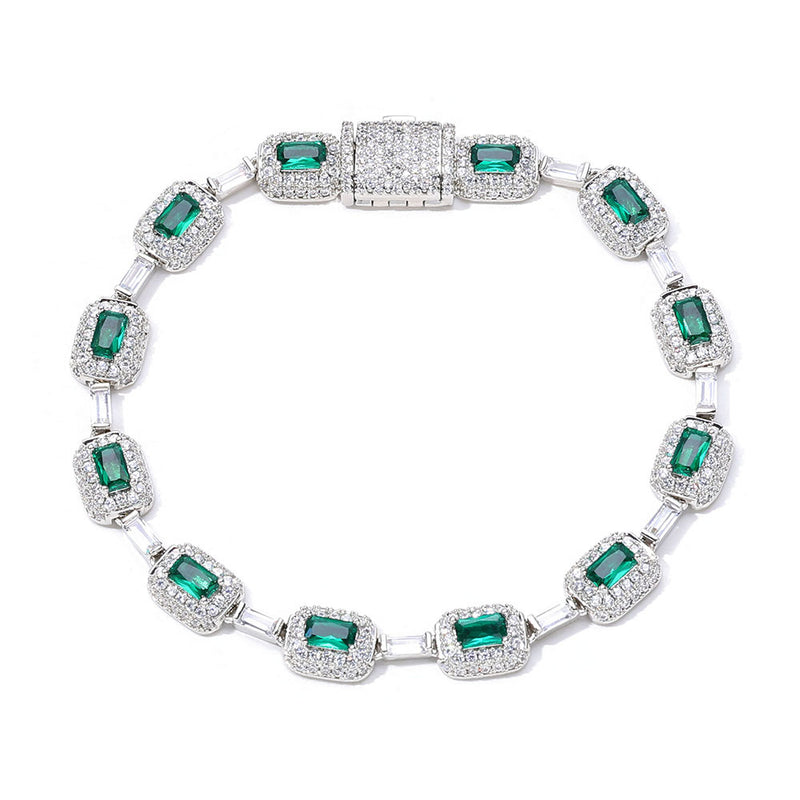 European Hip Hop Colorful Gemstone Jewelry Bracelet