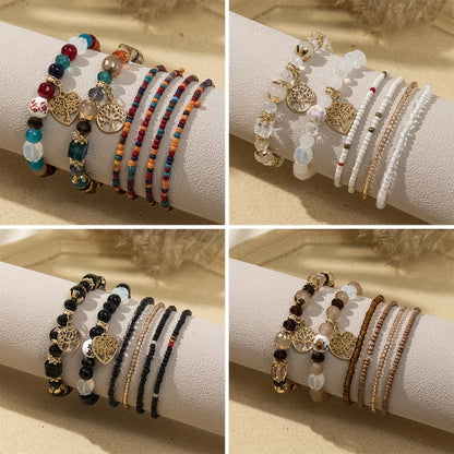 6pc/Set Bohemian Stretch Beads Stacking Bracelet