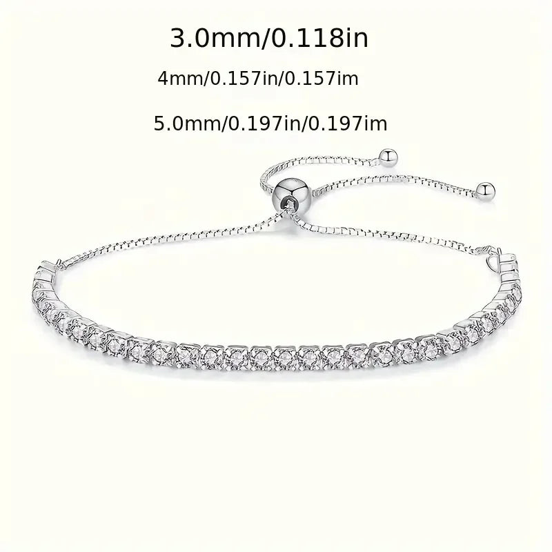 Elegant Moissanite adjustable Tennis Bracelet