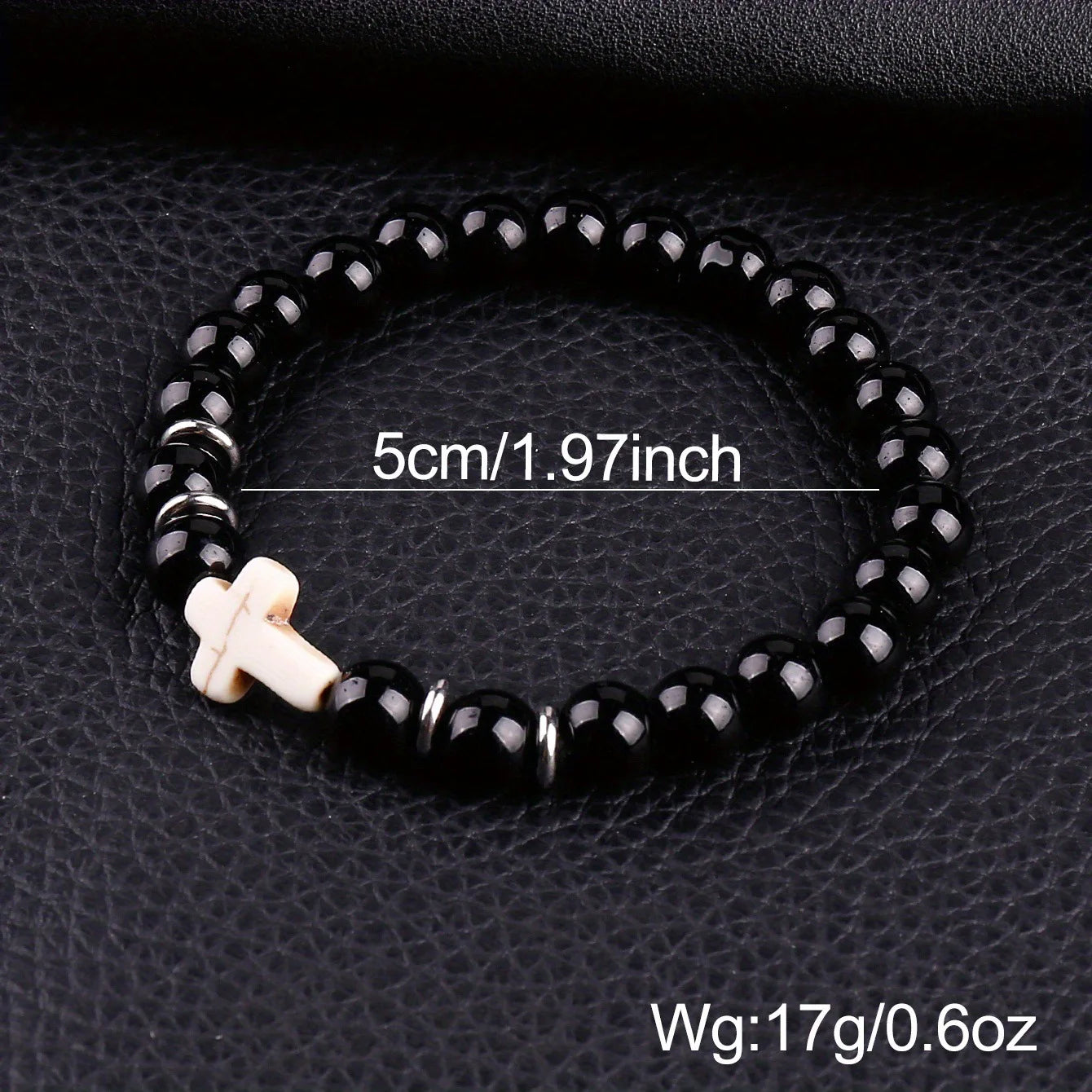 8Pcs Cross Charm Beaded Bracelet