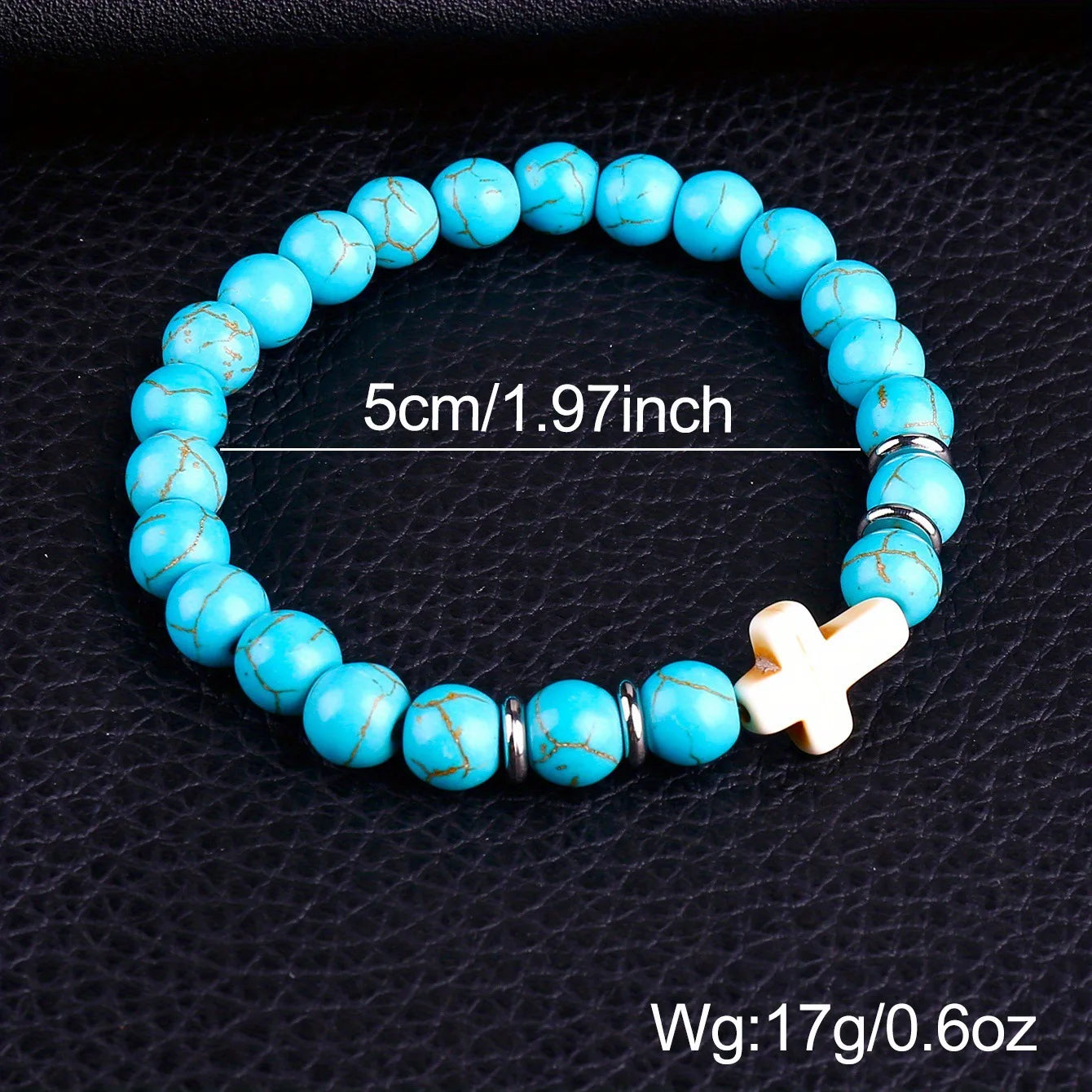 8Pcs Cross Charm Beaded Bracelet