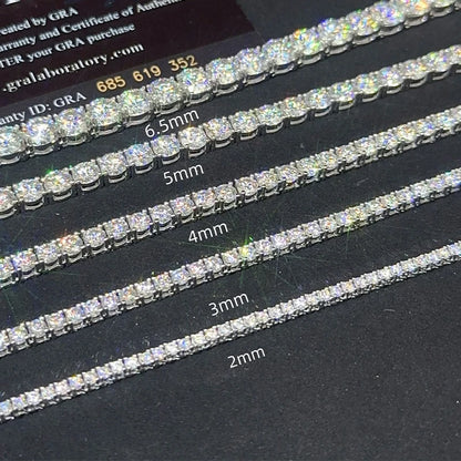 2-6.5mm Tennis Chain Bracelets