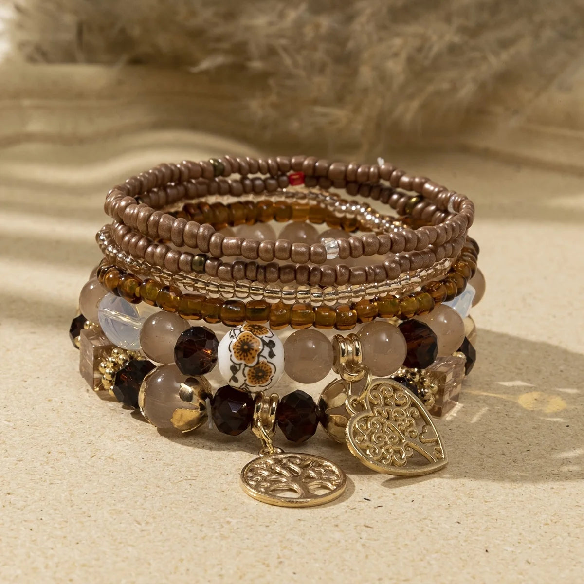 6pc/Set Bohemian Stretch Beads Stacking Bracelet