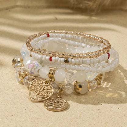 6pc/Set Bohemian Stretch Beads Stacking Bracelet