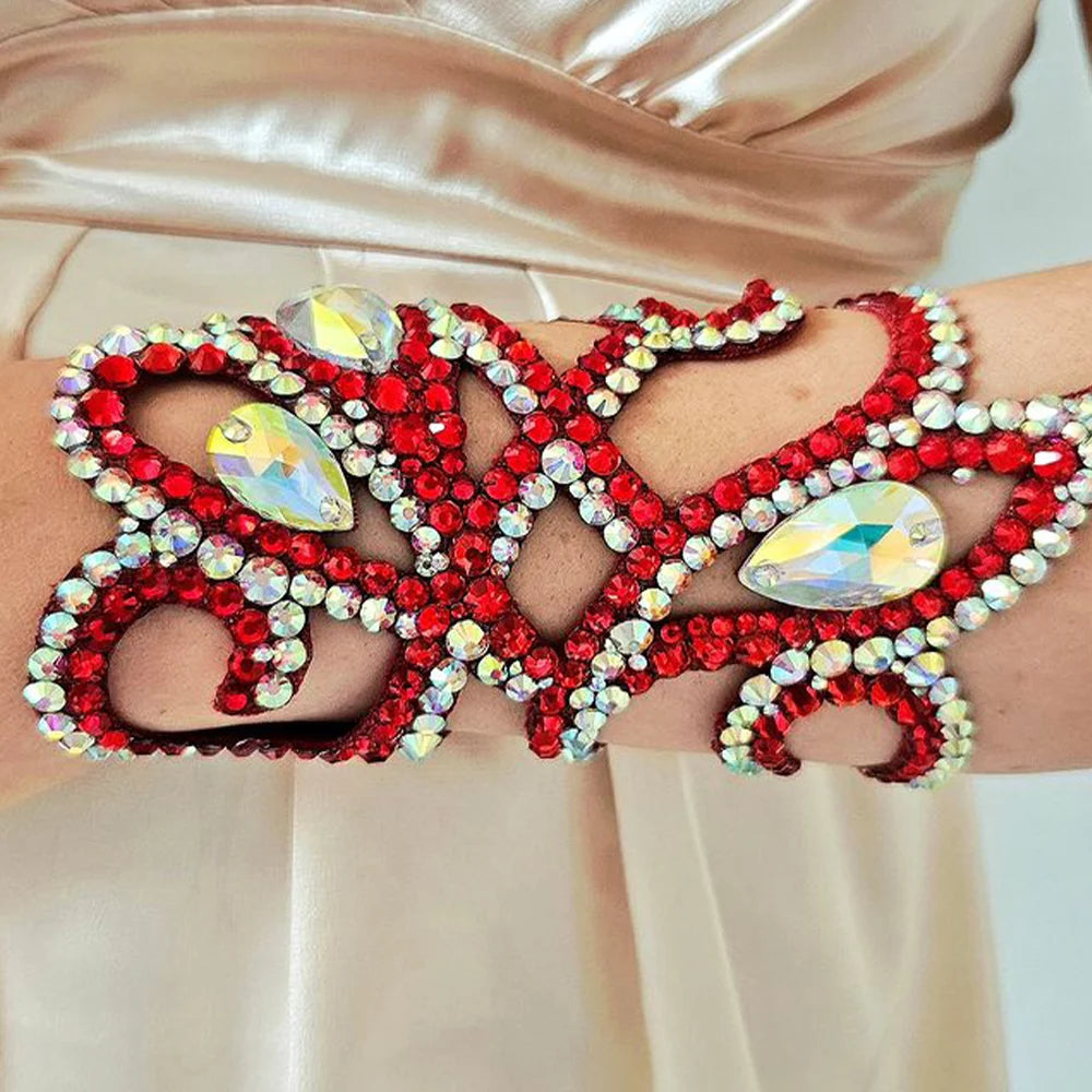 Red Belly Dance Crystal Rhinestone Bracelet