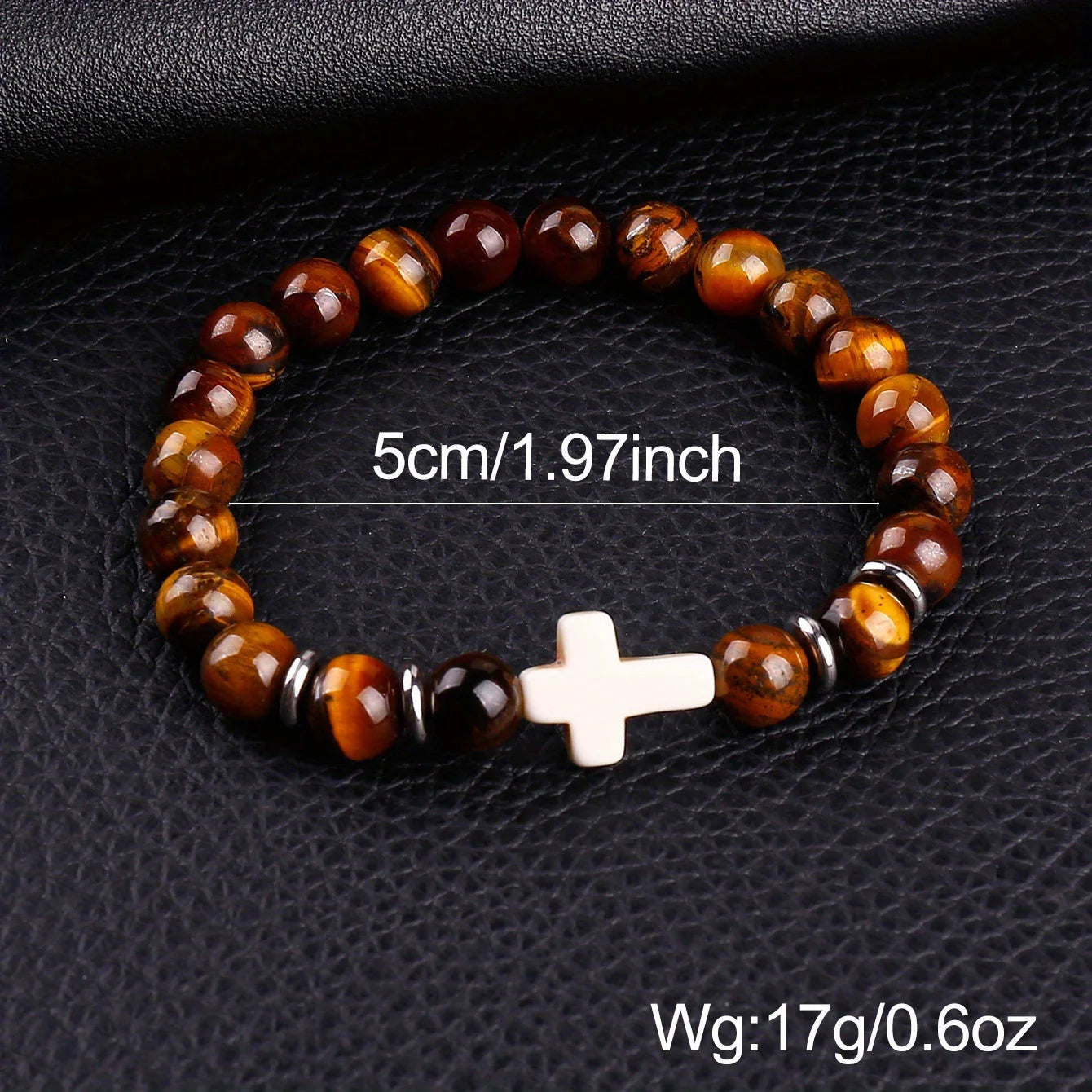 8Pcs Cross Charm Beaded Bracelet