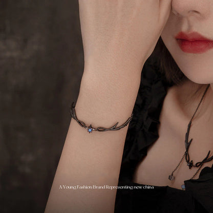 Gothic Dark Angel Wing Star Bracelet