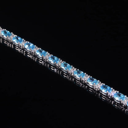 SS CZ- Aqua Blue Tennis Bracelet Bracelet