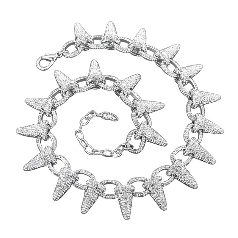 Personality Thorn Thorn Full Diamond Cuban Necklace