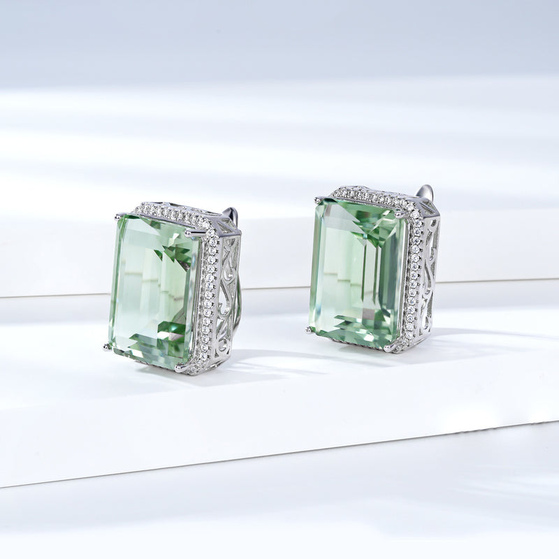 Luxurious Natural Green Crystal Earrings