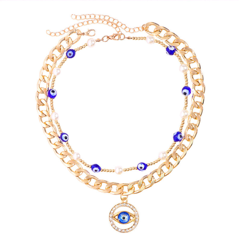 Accessories Pearl Necklace Round Diamond Pendant Cuban Chain