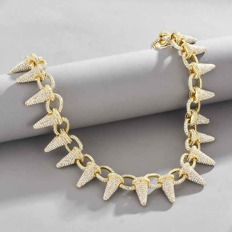 Personality Thorn Thorn Full Diamond Cuban Necklace