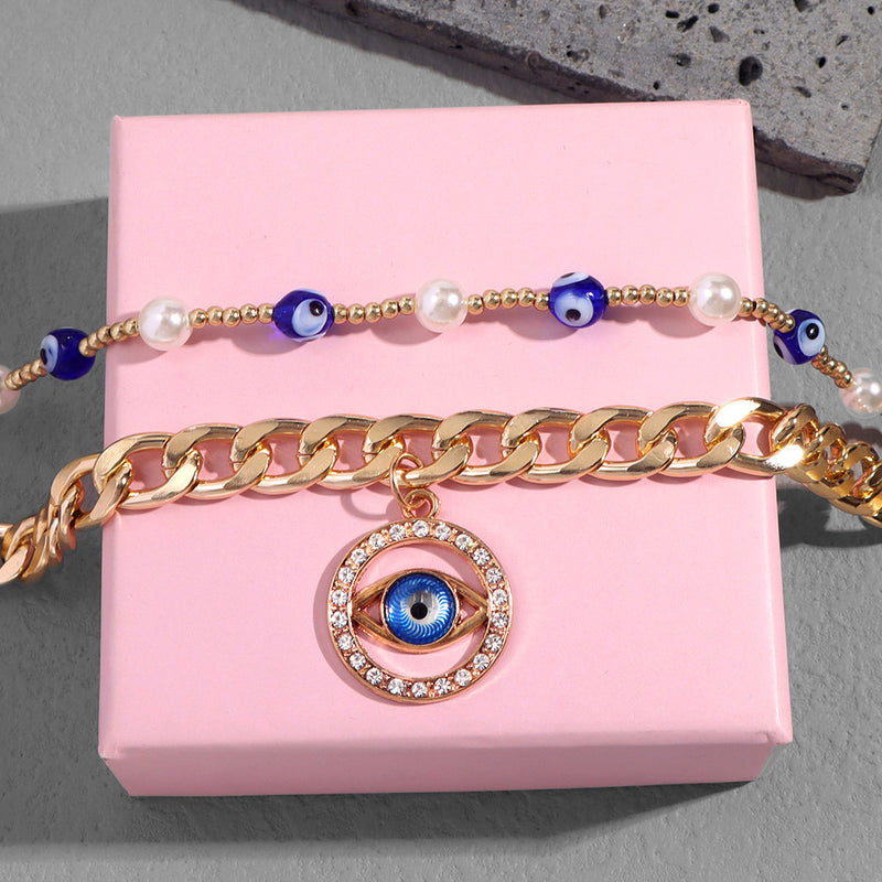 Accessories Pearl Necklace Round Diamond Pendant Cuban Chain