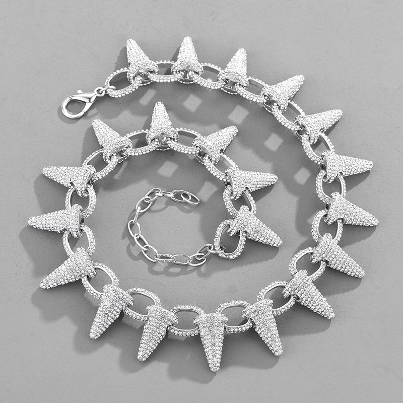 Personality Thorn Thorn Full Diamond Cuban Necklace