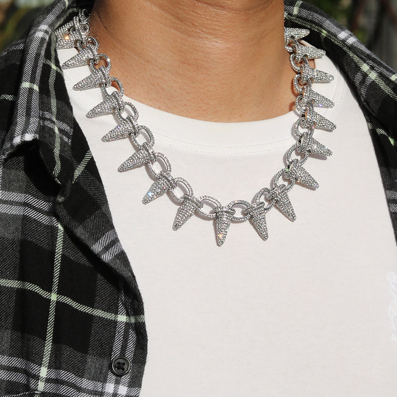 Personality Thorn Thorn Full Diamond Cuban Necklace