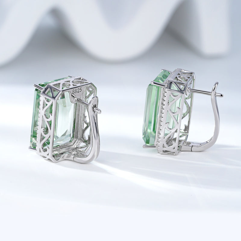Luxurious Natural Green Crystal Earrings