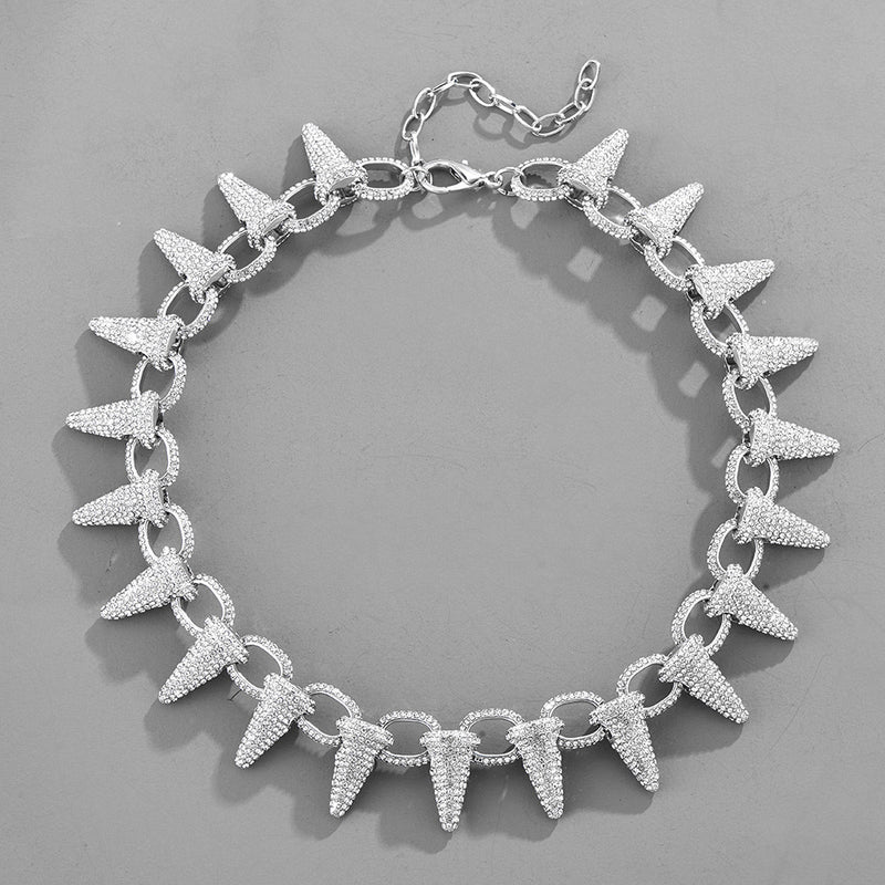 Personality Thorn Thorn Full Diamond Cuban Necklace